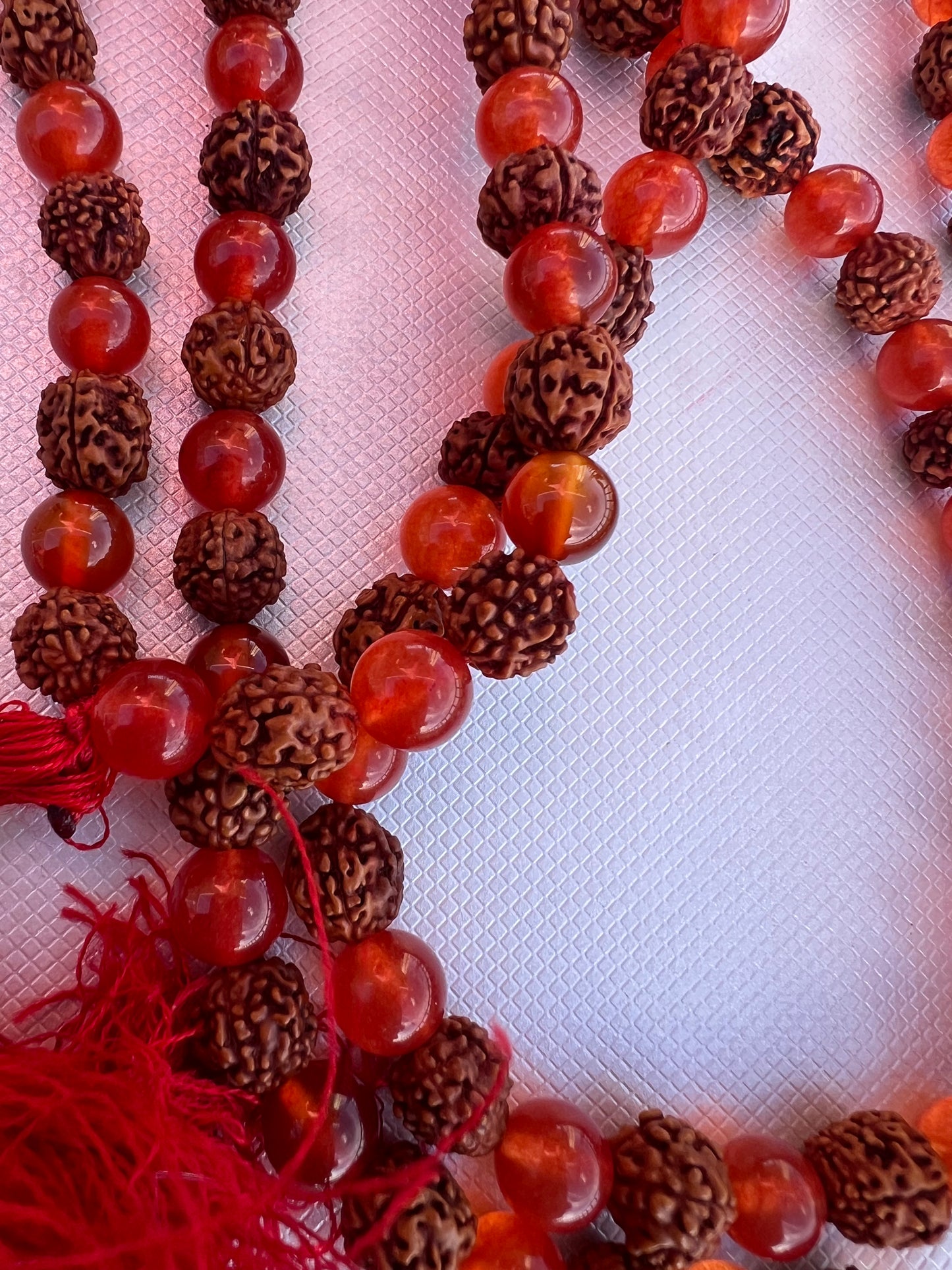 Rudraksha/red carnelian mala (prayer beads) For Japa
